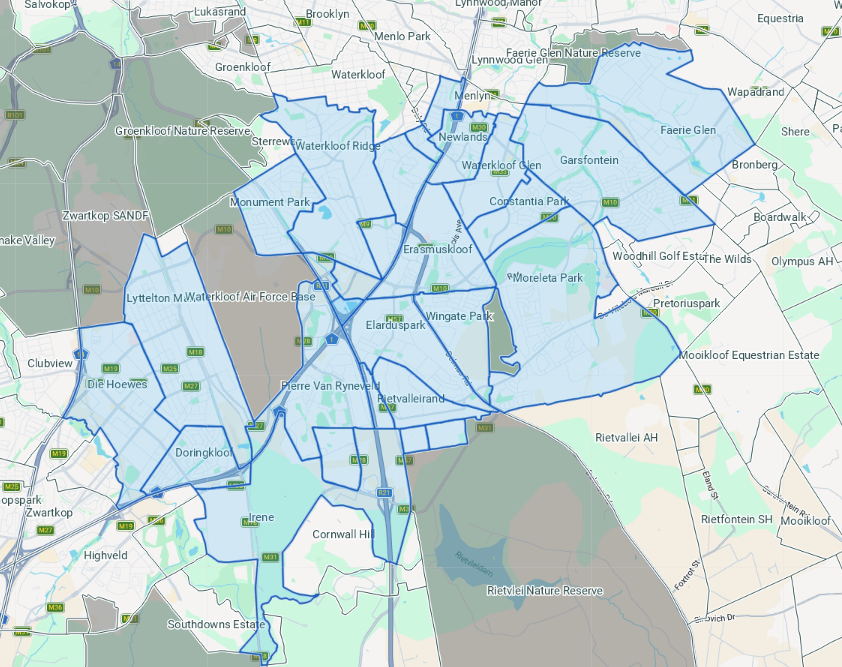 Apex Rentals service area map